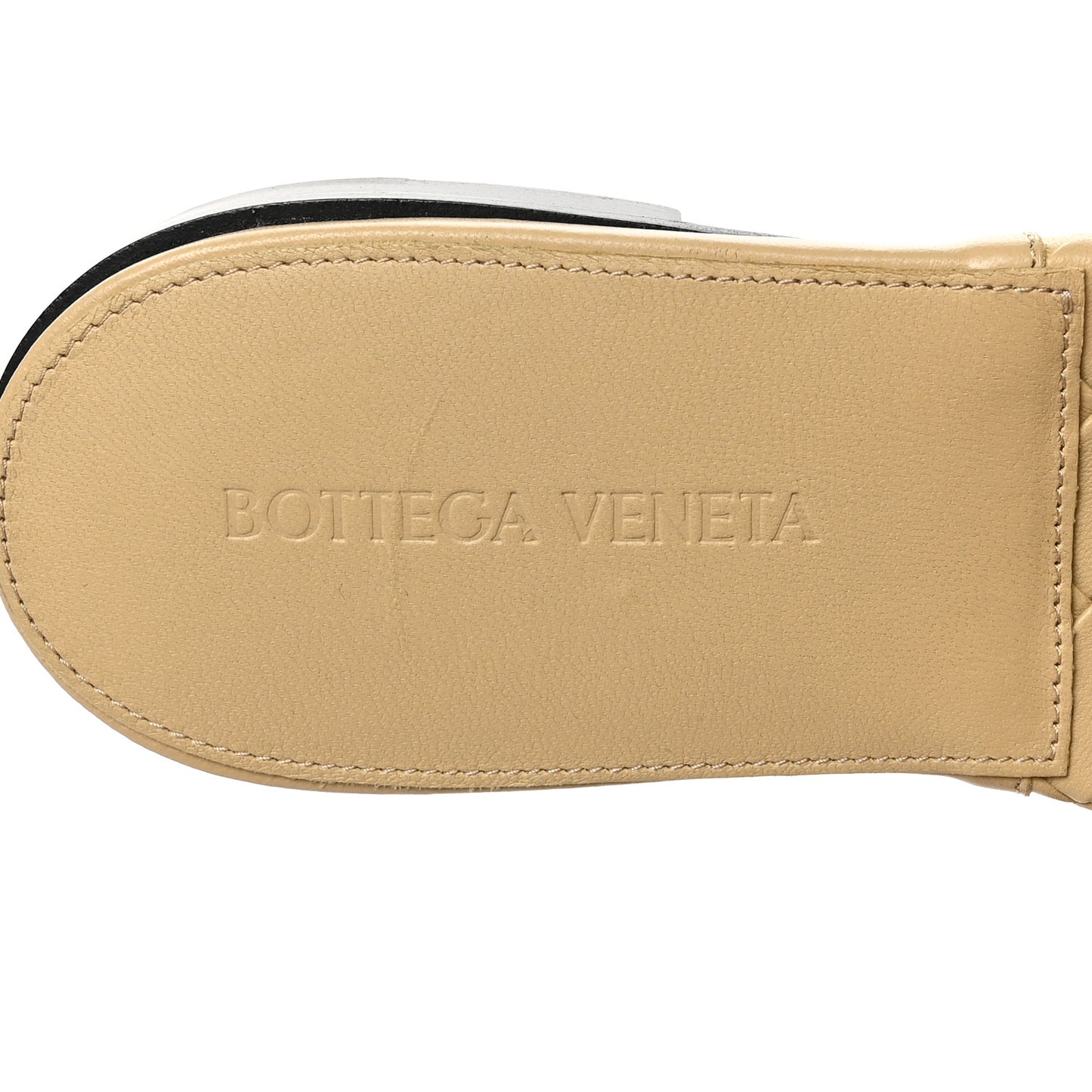 Nappa Maxi Intrecciato Lido Flat Sandals 39 Cane Sugar