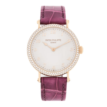 Patek Philippe 18K Rose Gold Alligator Diamond 34.6mm Calatrava Automatic Watch 7200/200R-001 1 of 5