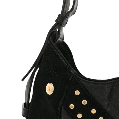 Saint Laurent Suede Horn Studded Y Mombasa Hobo Black 11 of 12