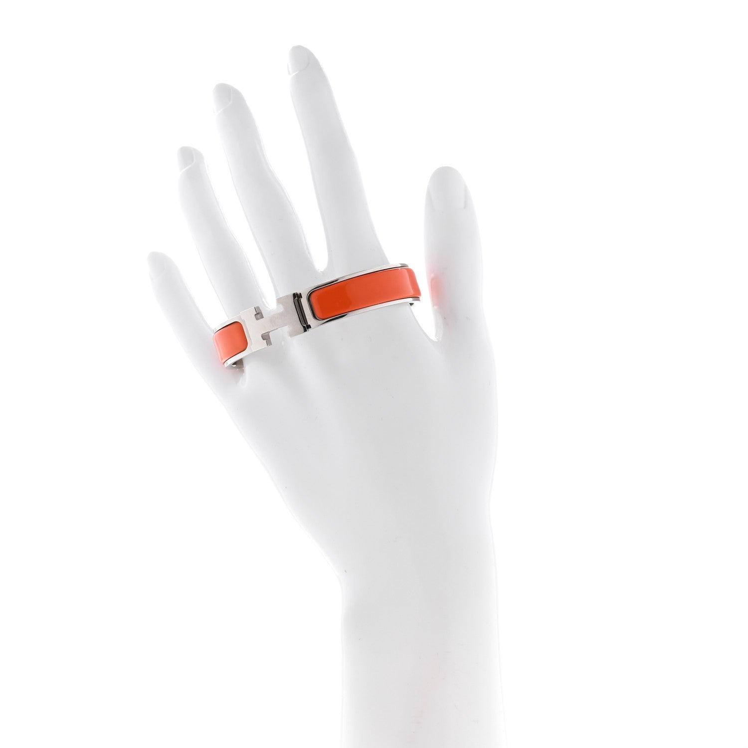 Hermes Enamel Narrow Clic Clac H Bracelet PM Orange 2 of 8