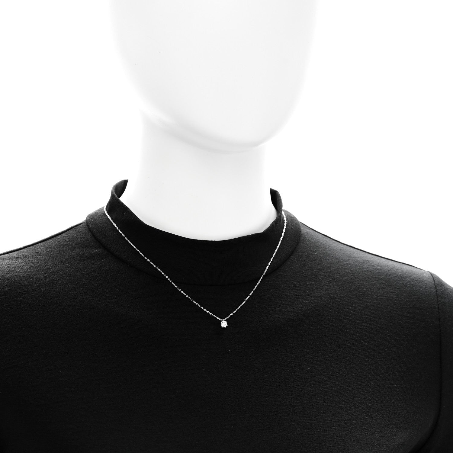 Tiffany Platinum Diamond .27ct Solitaire Pendant Necklace 2 of 5