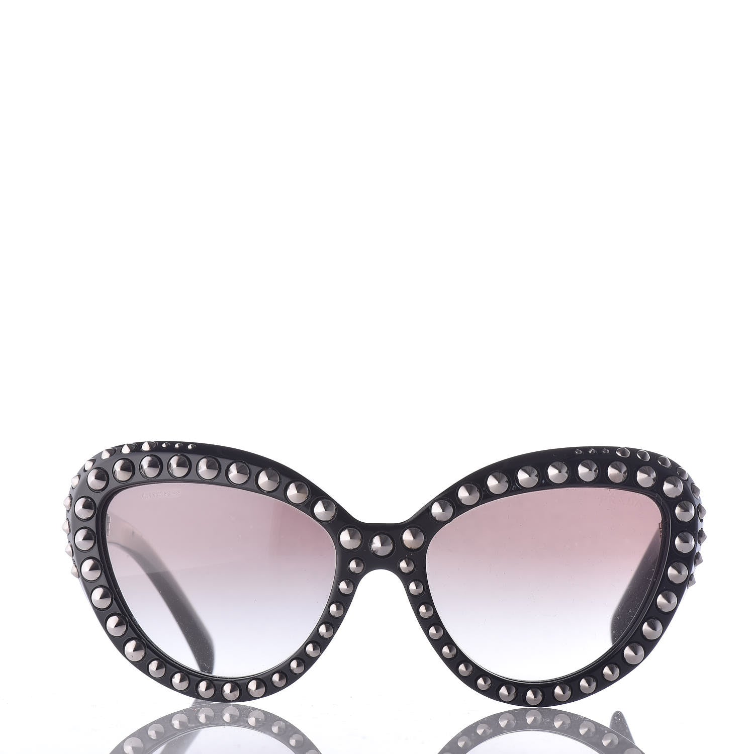 Prada Studded Ornate Cat Eye Sunglasses SPR 31Q Black 2 of 6