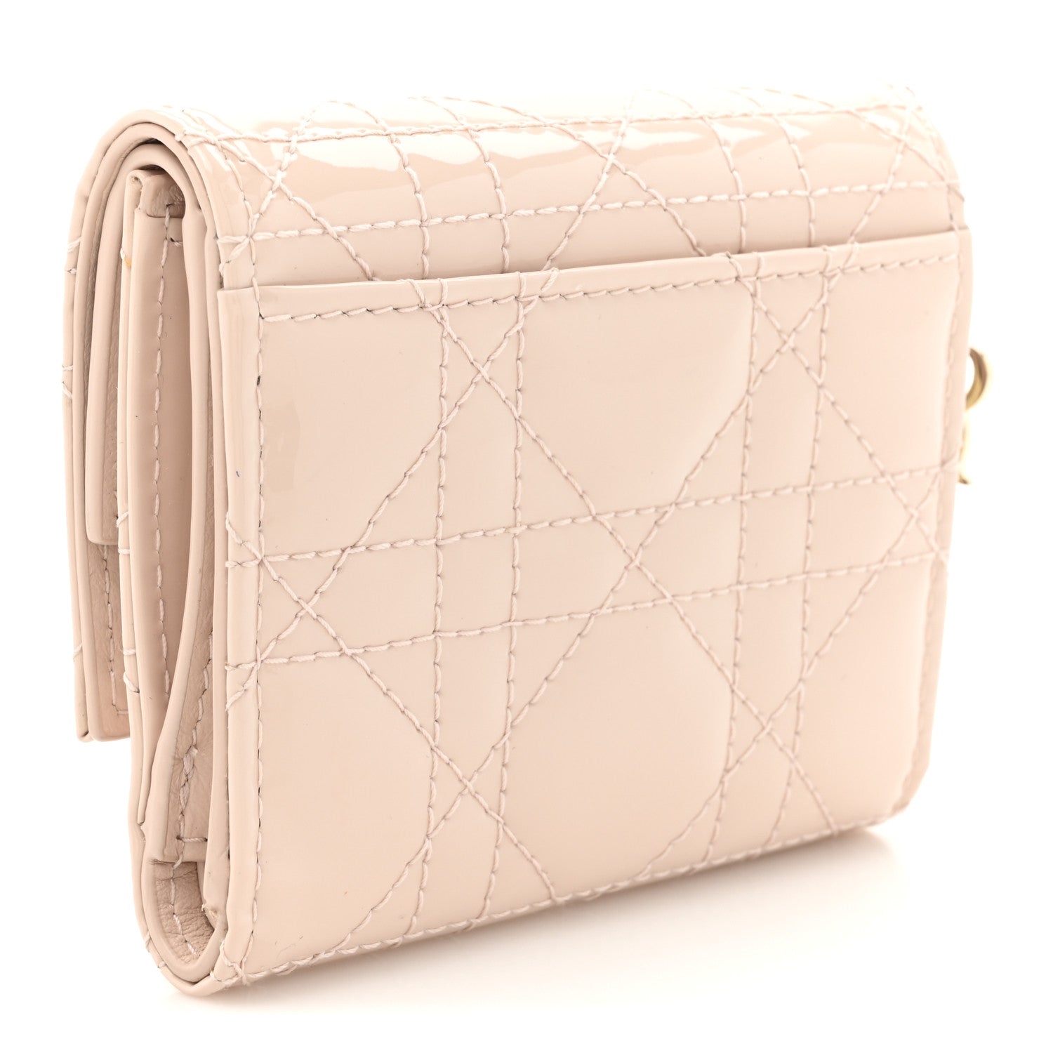 Christian Dior Patent Cannage Lady Dior Lotus Wallet Powder Pink 3 of 8
