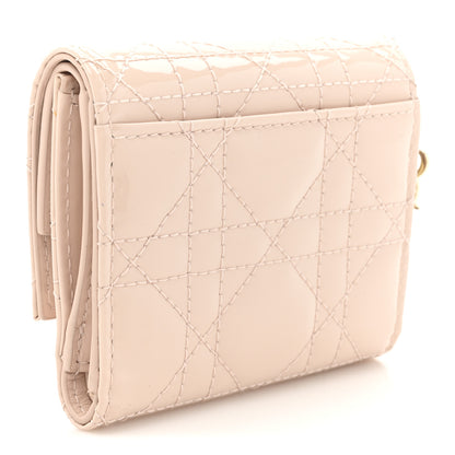 Christian Dior Patent Cannage Lady Dior Lotus Wallet Powder Pink 3 of 8