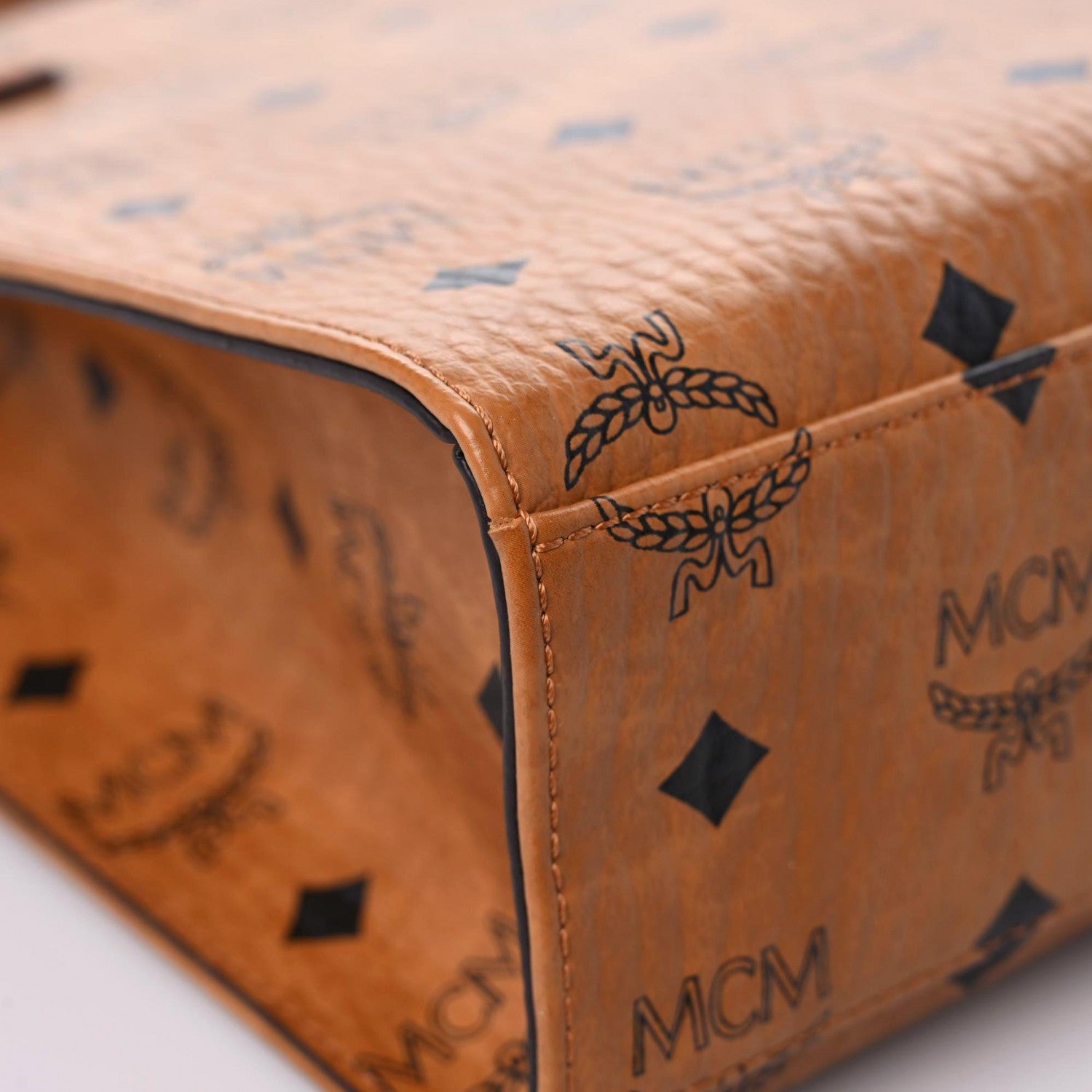 MCM Visetos Aren X-Mini Tote Cognac 12 of 13