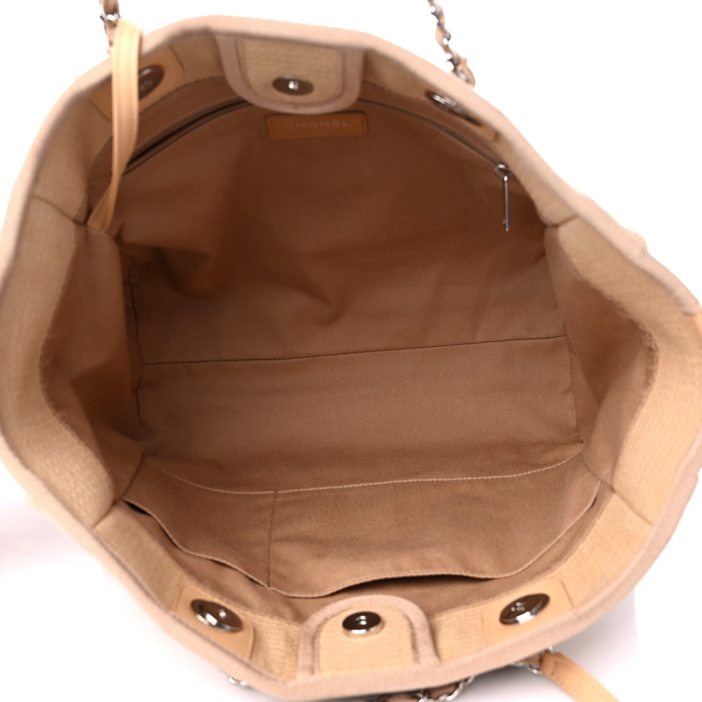 Mixed Fibers Small Deauville Tote Beige