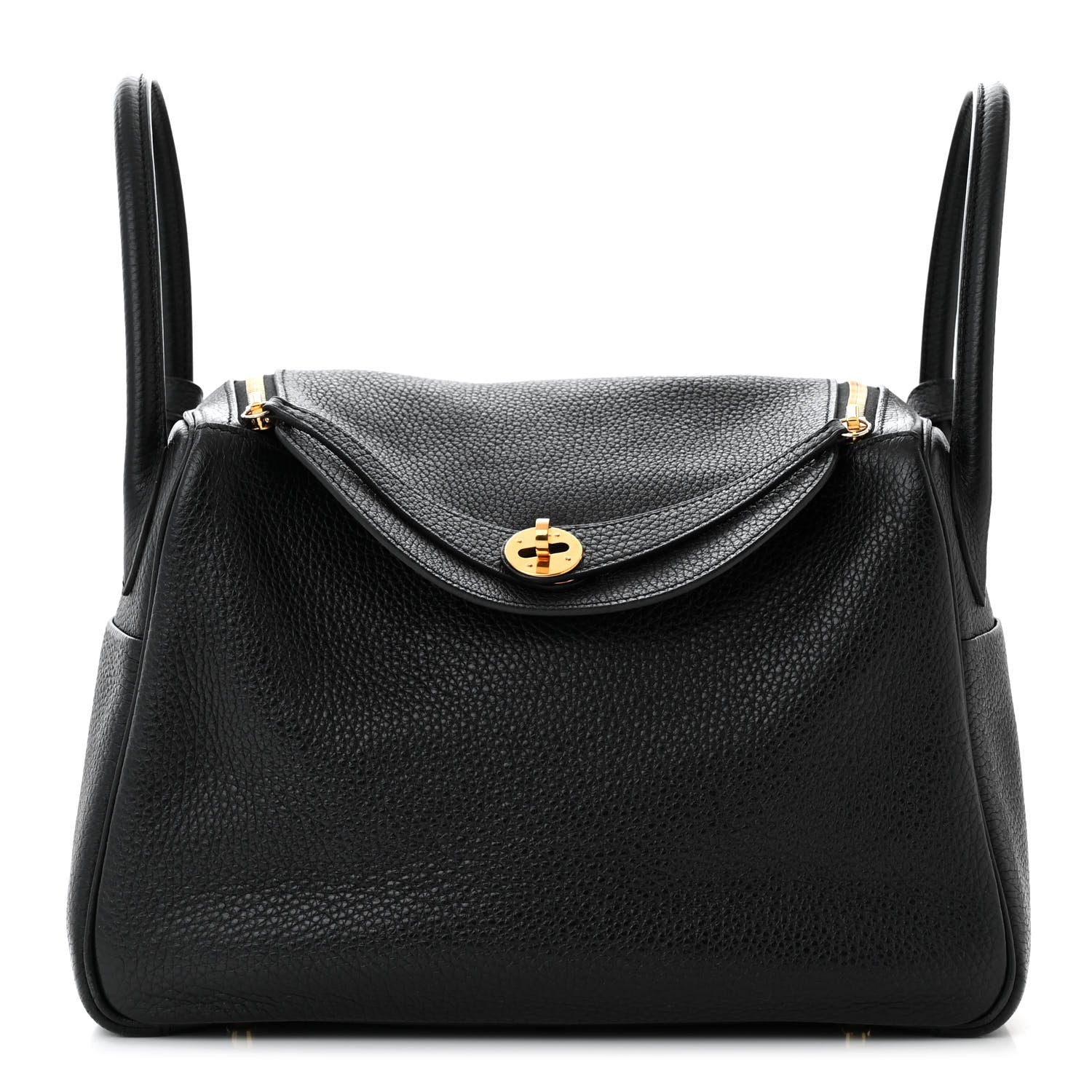 Hermes Taurillon Clemence Lindy 30 Black 1 of 10