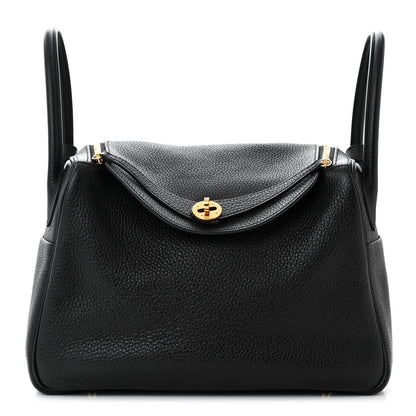 Hermes Taurillon Clemence Lindy 30 Black 1 of 10