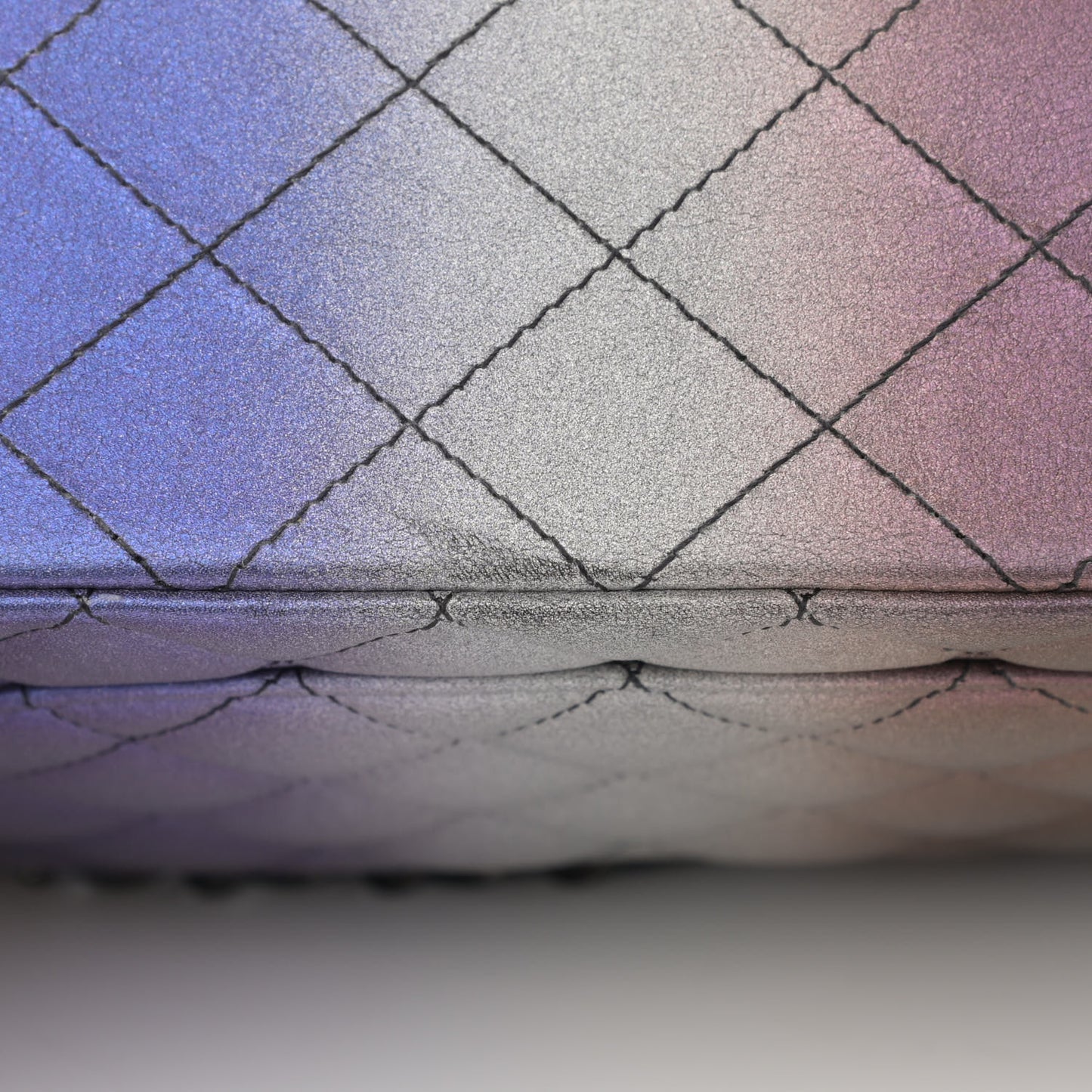 Calfskin Quilted Ombre Medium Double Flap Black