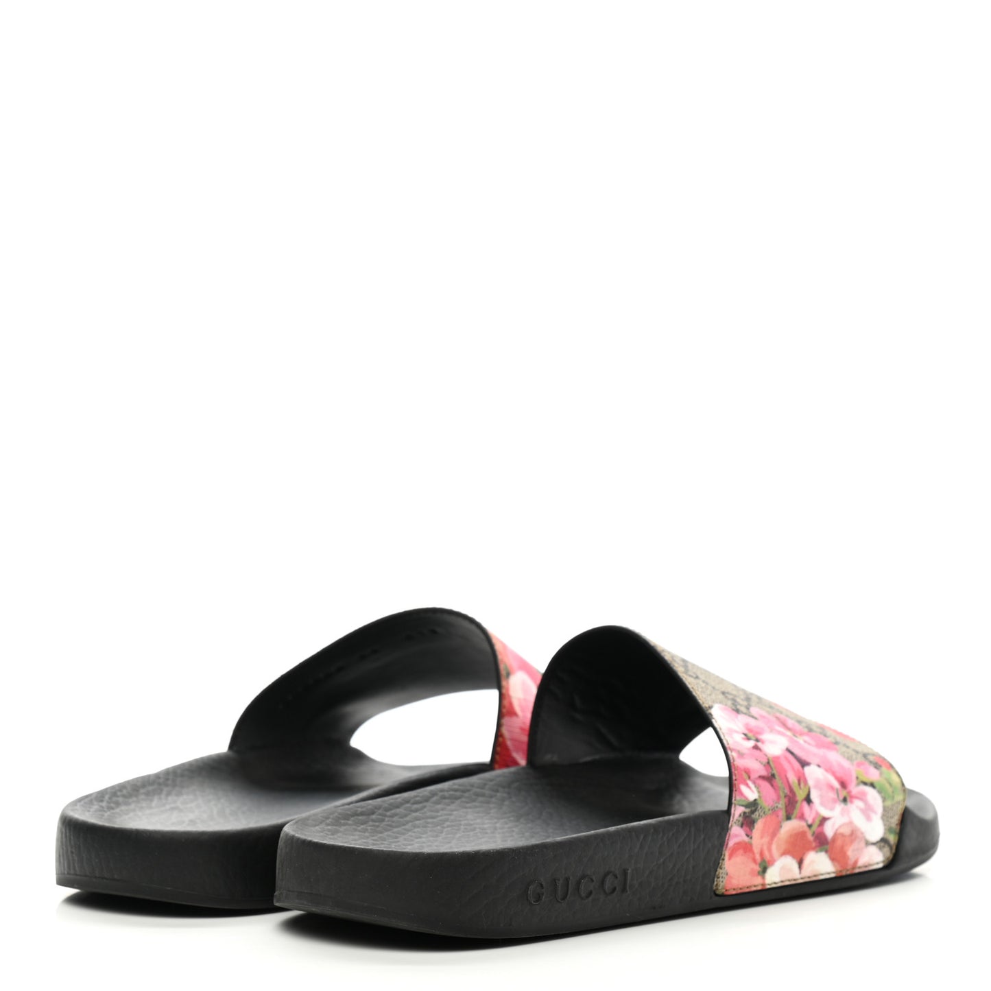 GG Supreme Monogram Blooms Slide Sandals 39 Beige Multicolor
