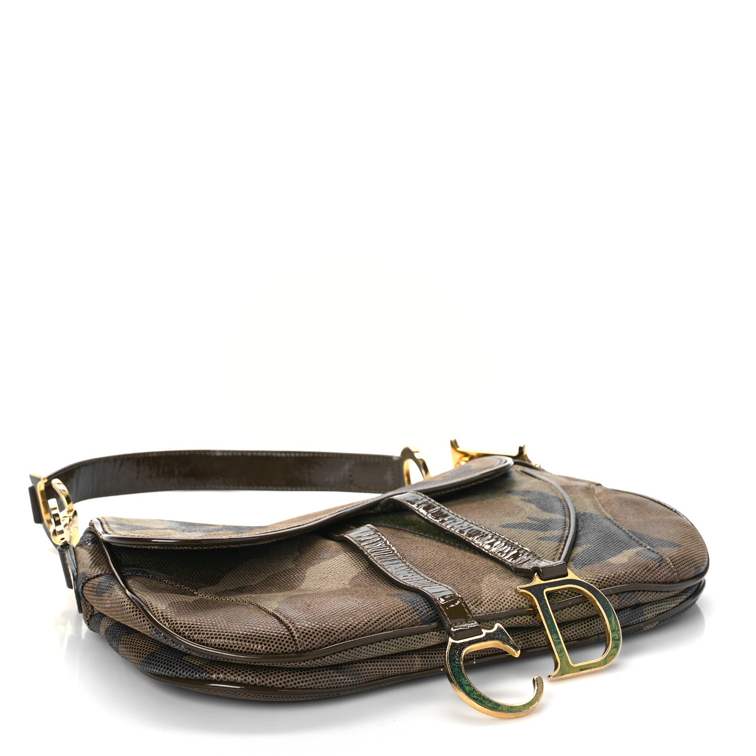 Christian Dior Pixelated Calfskin Camouflage Double Saddle Bag 4 of 11