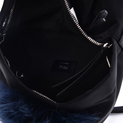 Fendi Nylon Vitello Fox Goat Fur Monster Eyes Mini Backpack Black Multicolor Sky 5 of 7
