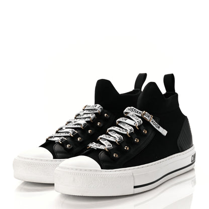 Christian Dior Technical Knit Calfskin Womens Walk'N'Dior High Top Sneakers 38.5 Black 3 of 8