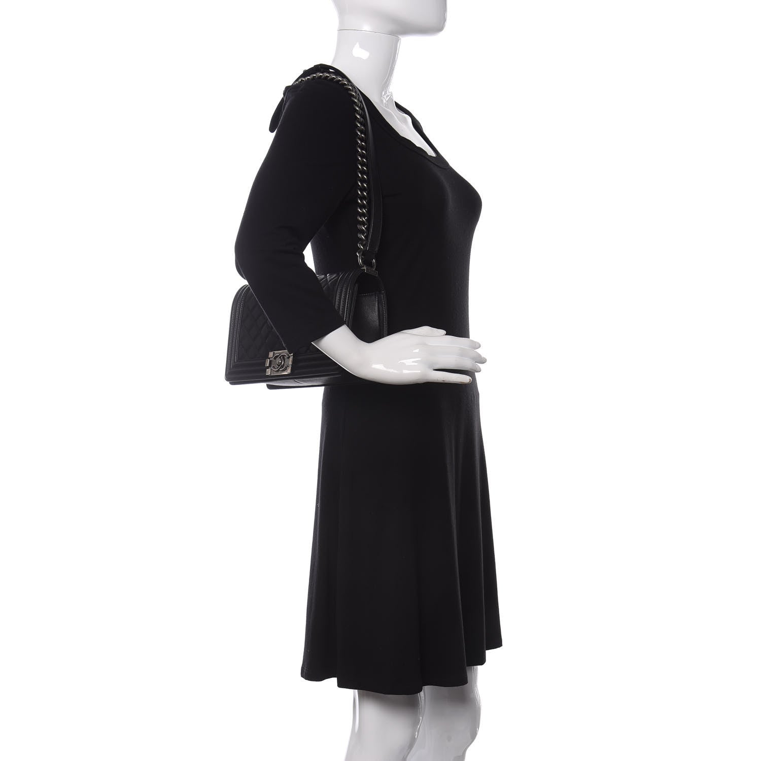 Chanel Calfskin Quilted Medium Boy Flap Black 2 of 11