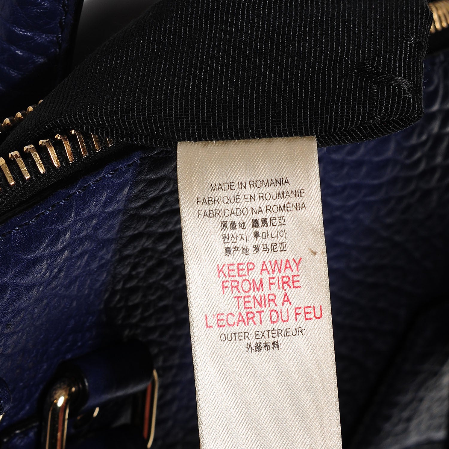 Burberry Heritage Grain Large Orchard Bowling Bag Navy Blue 9 of 10