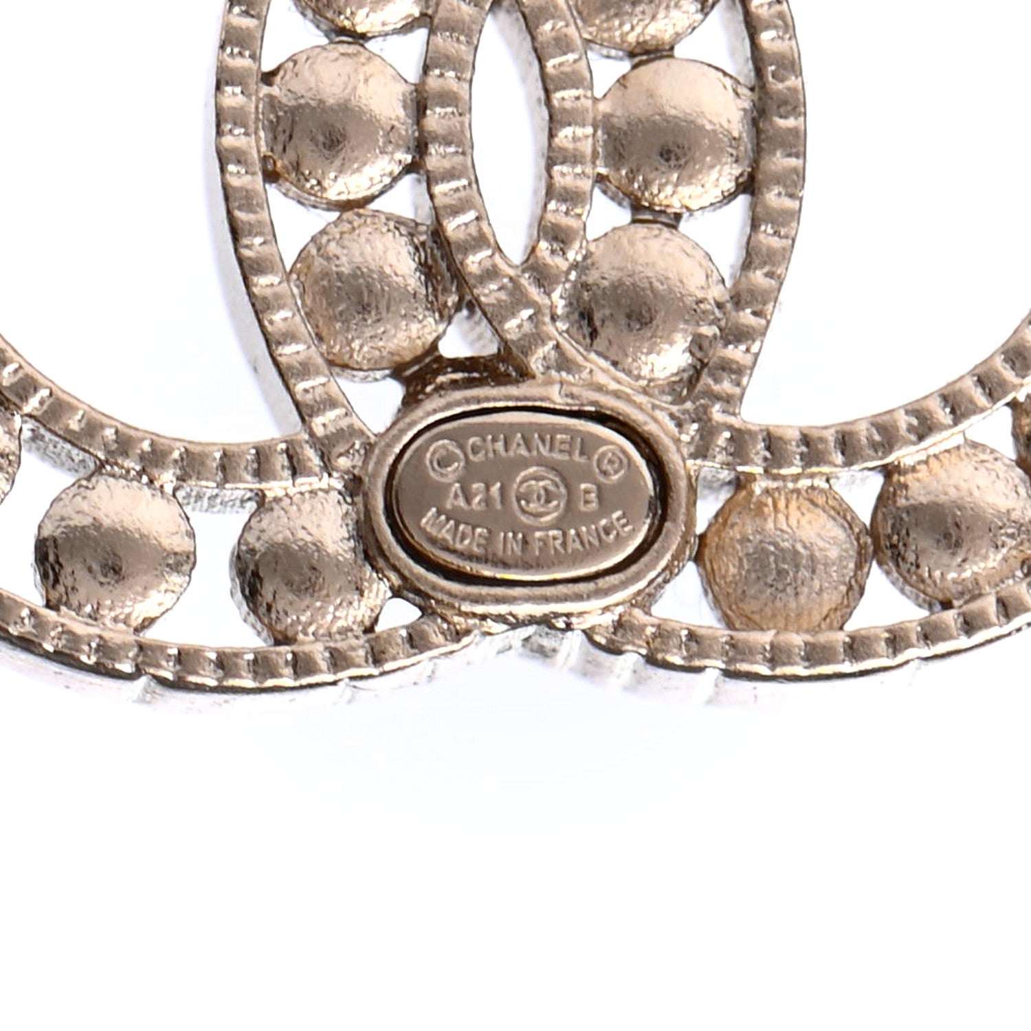 Chanel Pearl CC Earrings Gold 4 of 4