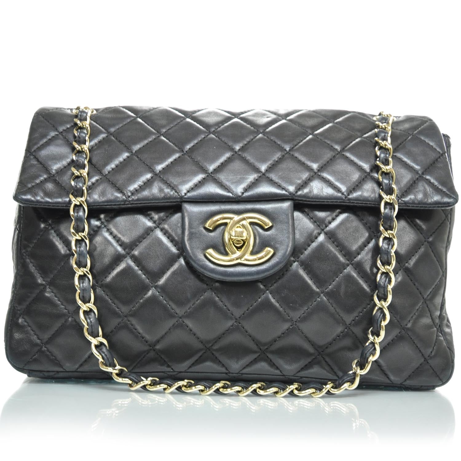 Chanel Lambskin Quilted Maxi Flap Black 1 of 9