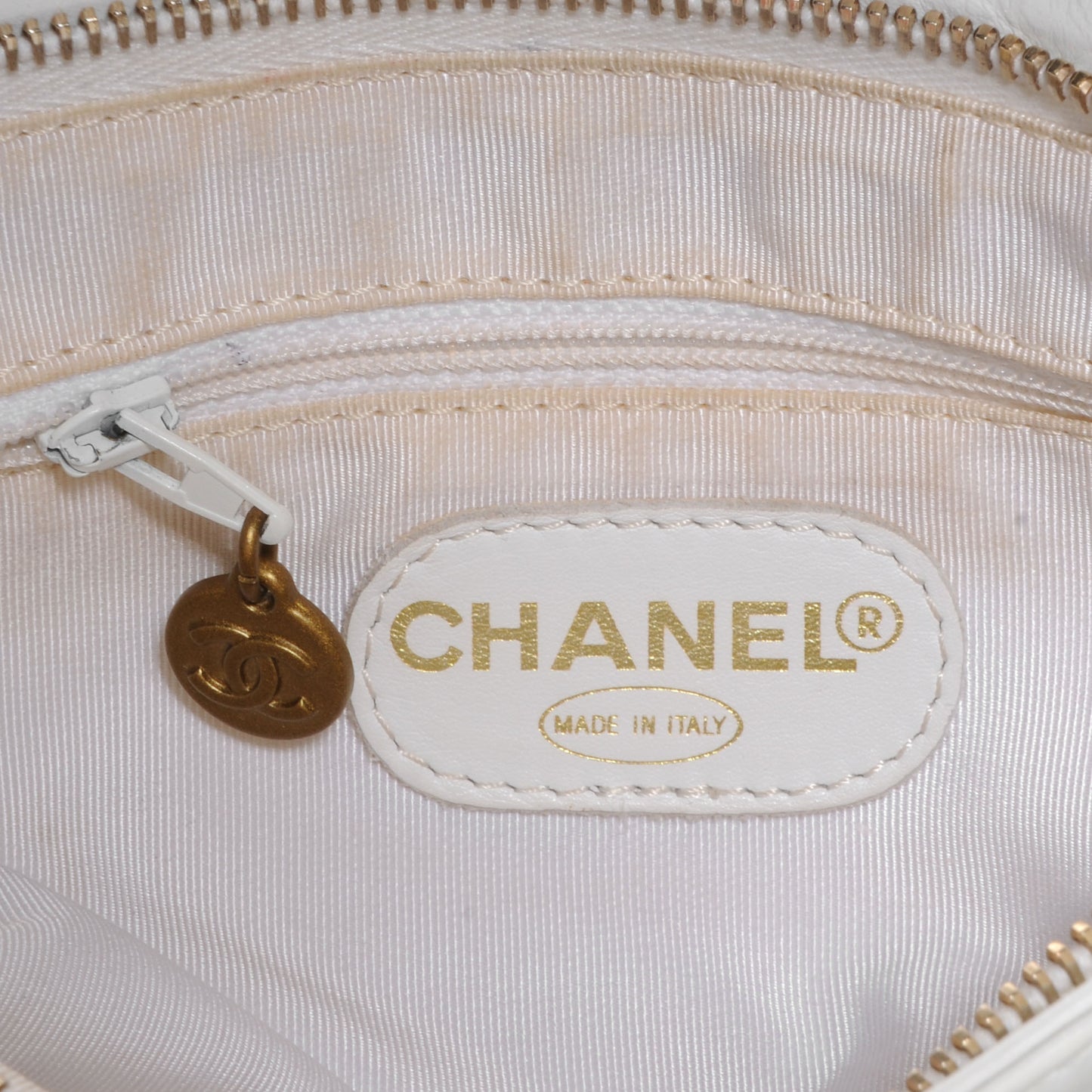 Lambskin CC Handle Tote White