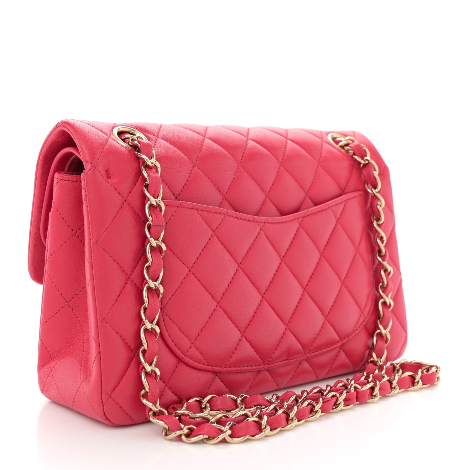 Chanel Lambskin Quilted Small Double Flap Dark Pink 3 of 10