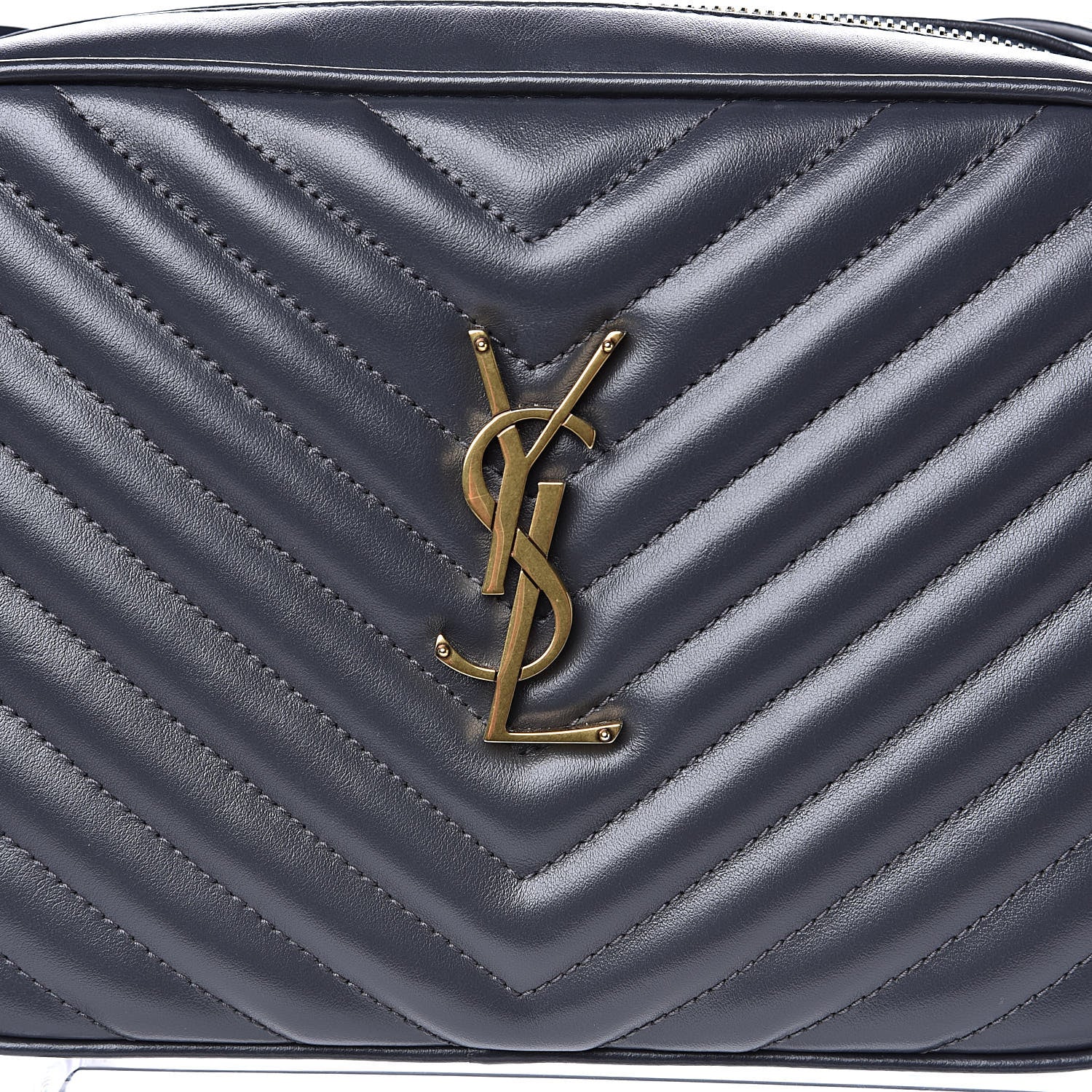 Saint Laurent Calfskin Matelasse Monogram Lou Camera Bag Dark Smog 11 of 12