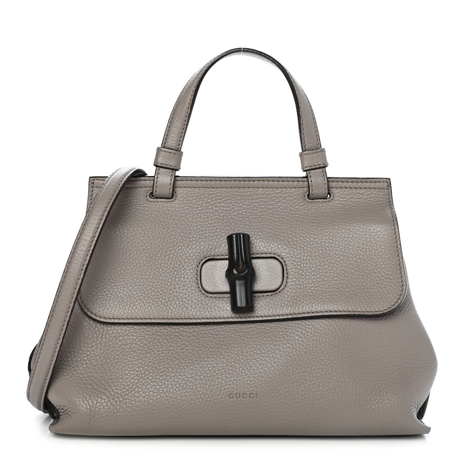 Gucci Cellarius Calfskin Small Bamboo Daily Top Handle Bag Storm Grey 1 of 9