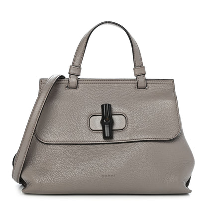 Gucci Cellarius Calfskin Small Bamboo Daily Top Handle Bag Storm Grey 1 of 9