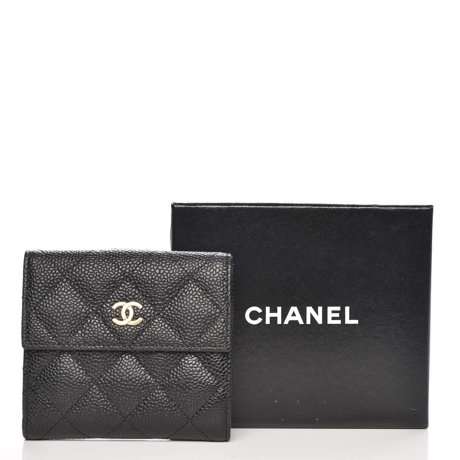 Chanel Caviar Quilted Compact French Flap Wallet Black 9 of 9