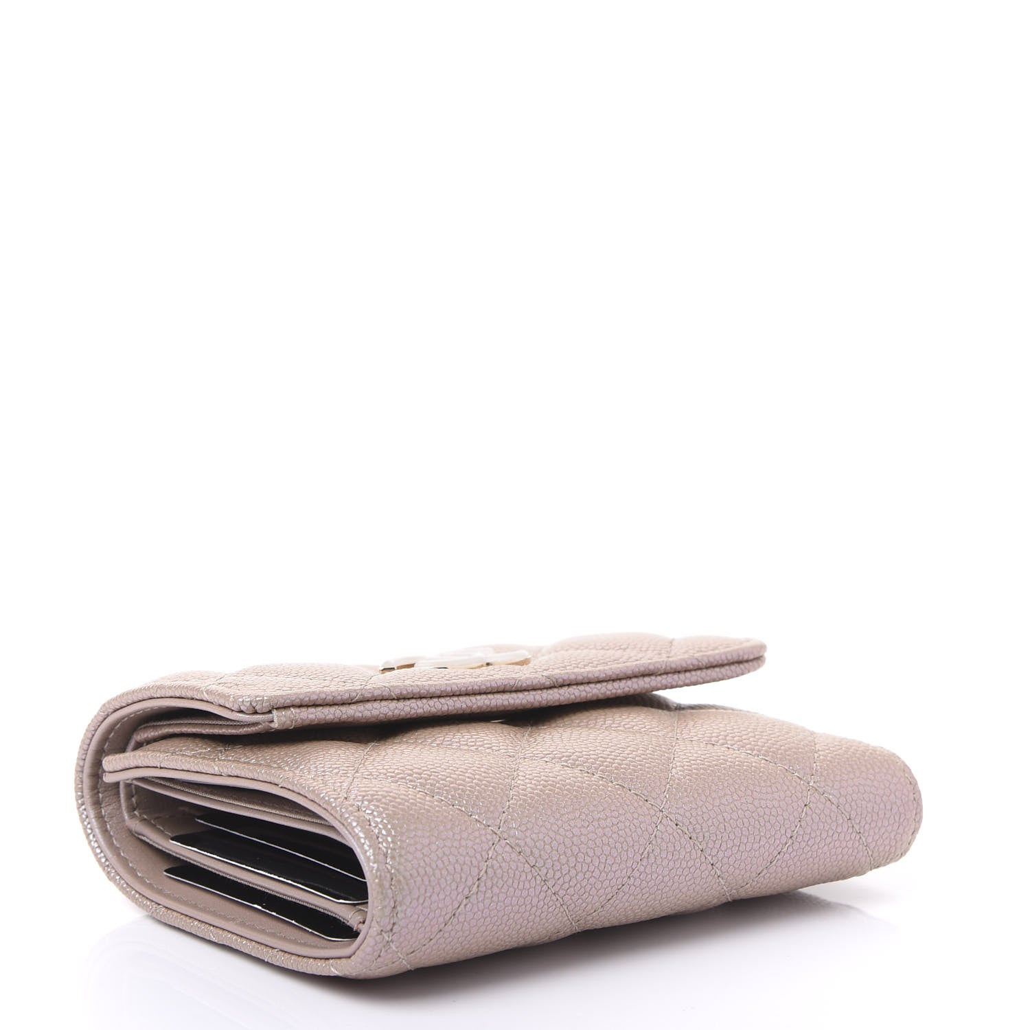 Chanel Iridescent Caviar Quilted Small Flap Wallet Beige 3 of 10