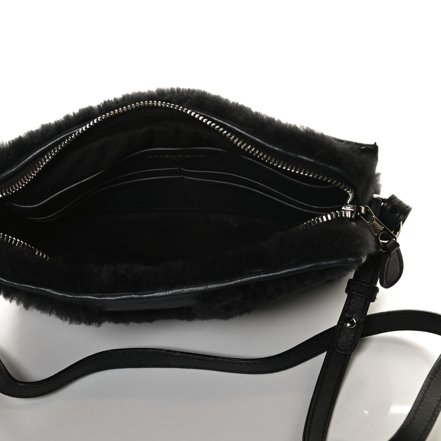 Shearling Bazar Pochette Crossbody Black