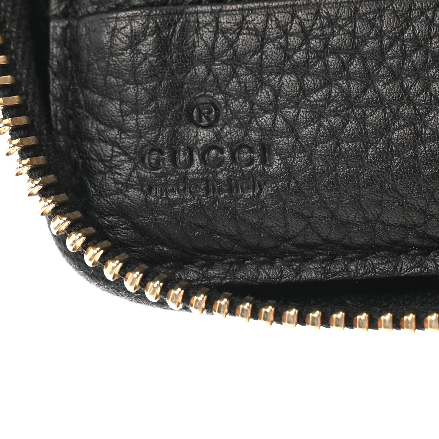 Pebbled Calfskin Medium Soho Zip Around Wallet Black