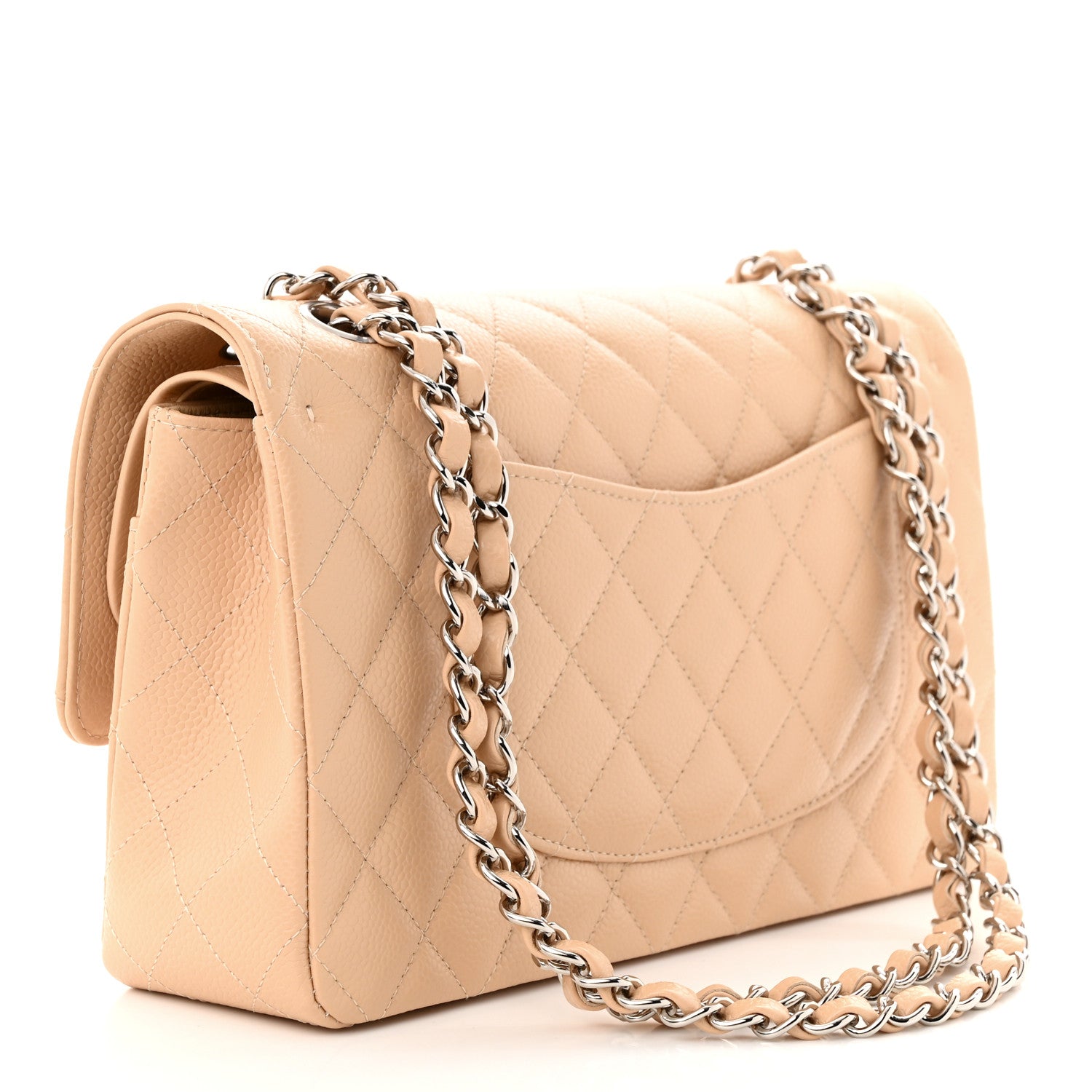 Chanel Caviar Quilted Medium Double Flap Beige 3 of 11