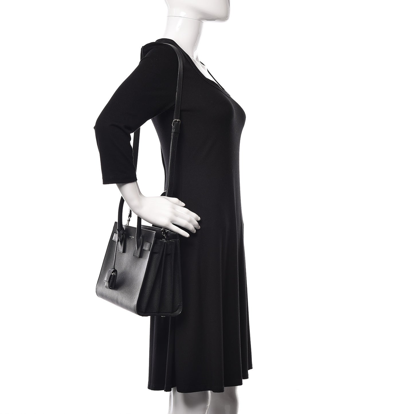 Grained Calfskin Baby Sac De Jour Black