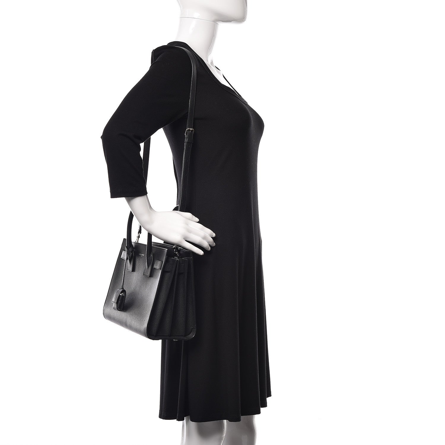 Saint Laurent Grained Calfskin Baby Sac De Jour Black 2 of 9