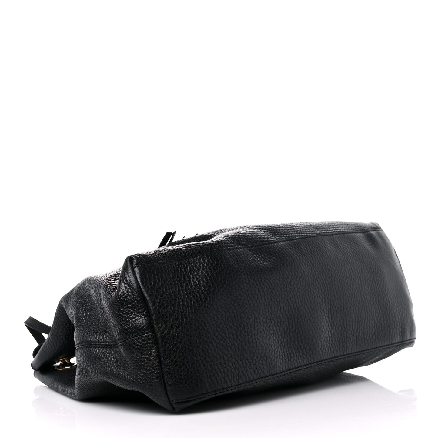 Pebbled Calfskin Medium Soho Chain Shoulder Bag Black