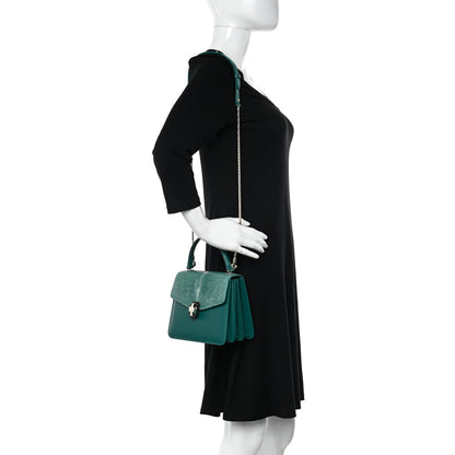 Bulgari Calfskin Galuchat Serpenti Forever Crossbody Emerald Green 2 of 10