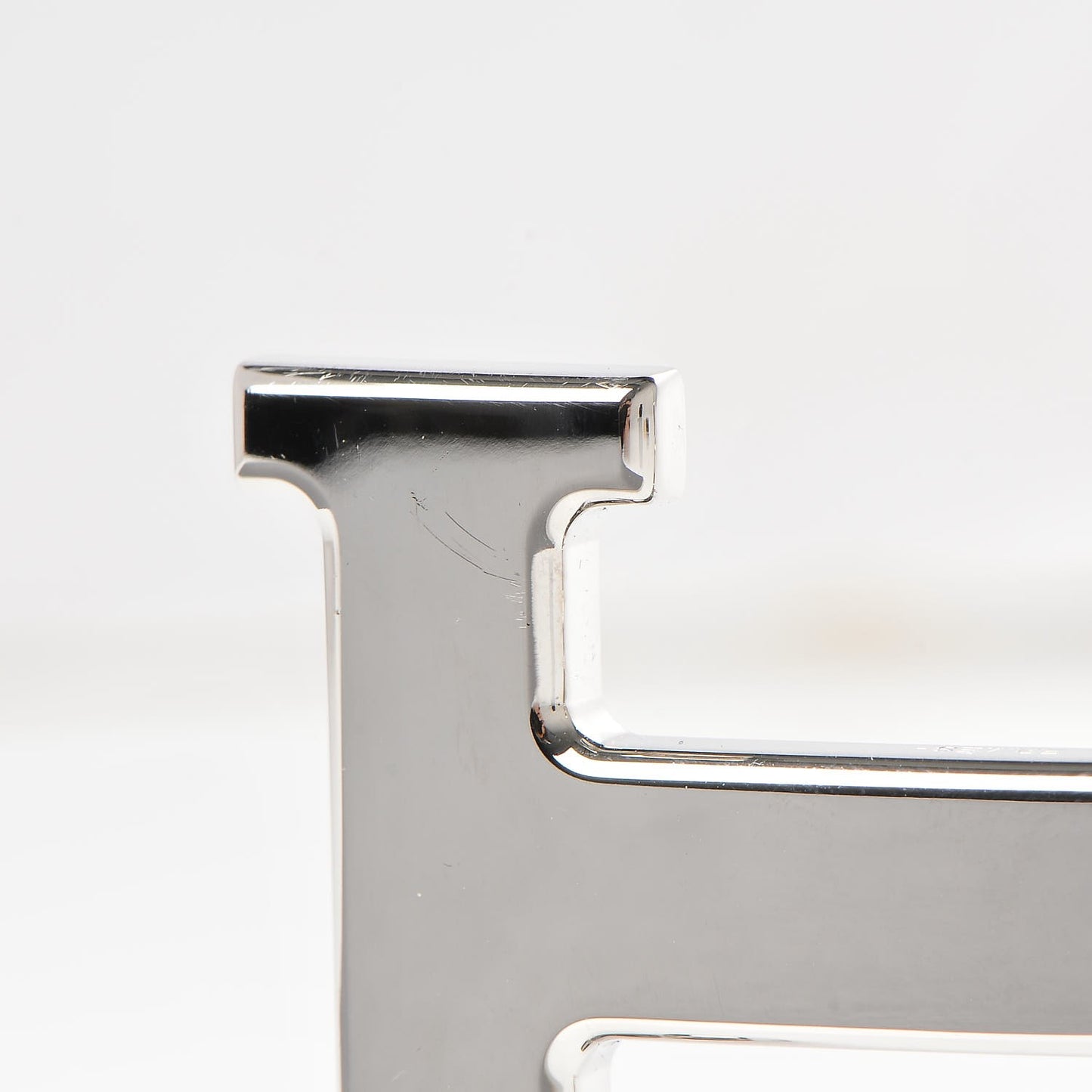 Polished Palladium 32mm H Belt Buckle Silver