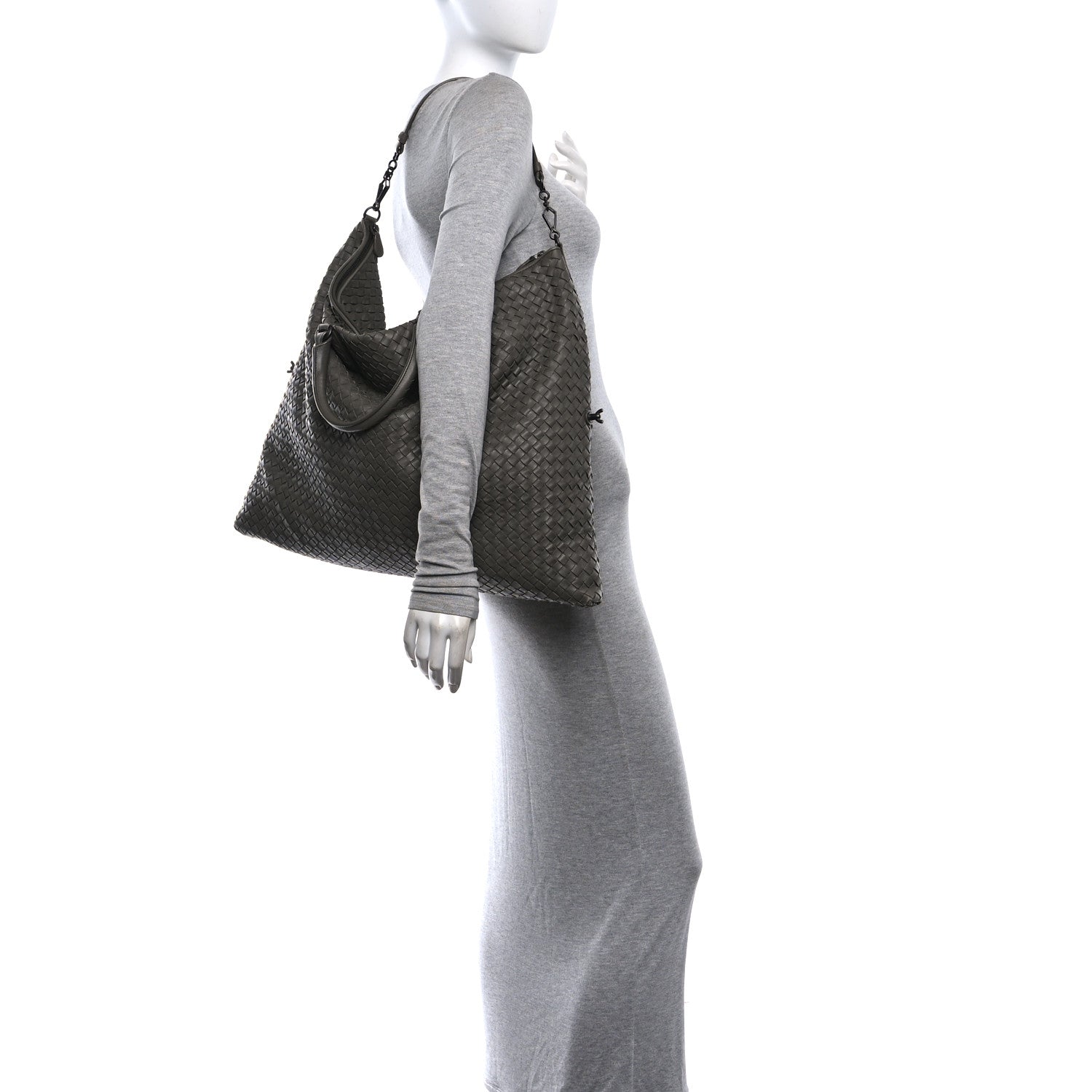 Bottega Veneta Nappa Intrecciato Maxi Convertible Tote Steel 2 of 12