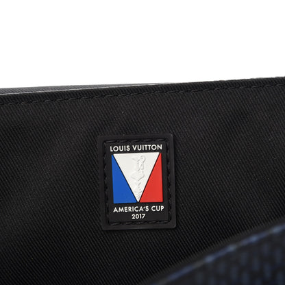 Louis Vuitton Damier Cobalt Latitude America's Cup District PM Red 6 of 7