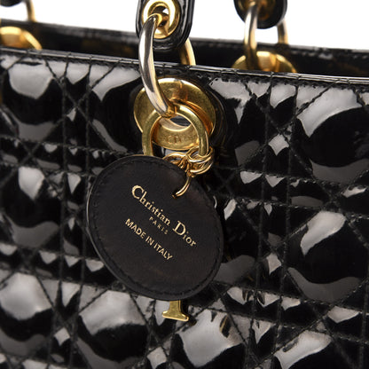 Christian Dior Patent Cannage Large Lady Dior Black 14 of 15