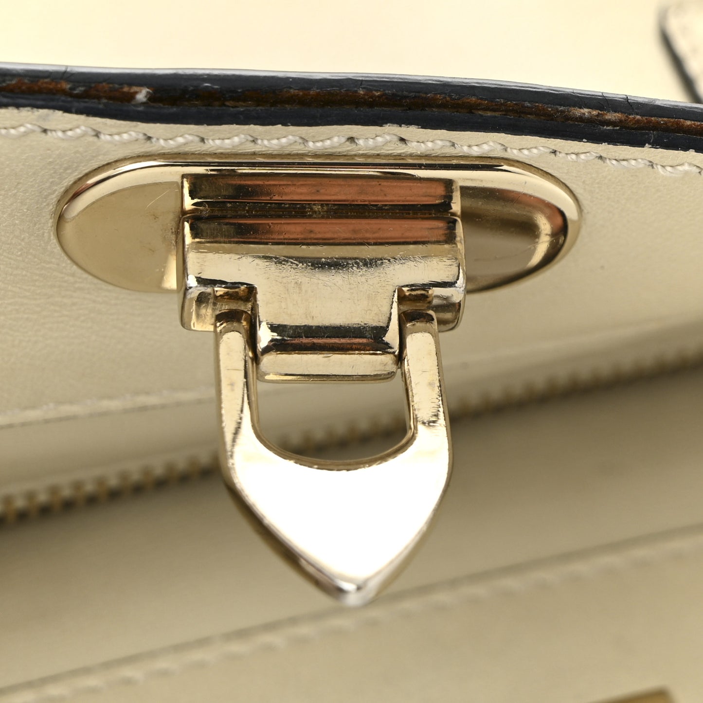 Vitello Mini Rockstud Double Handle Tote Ivory