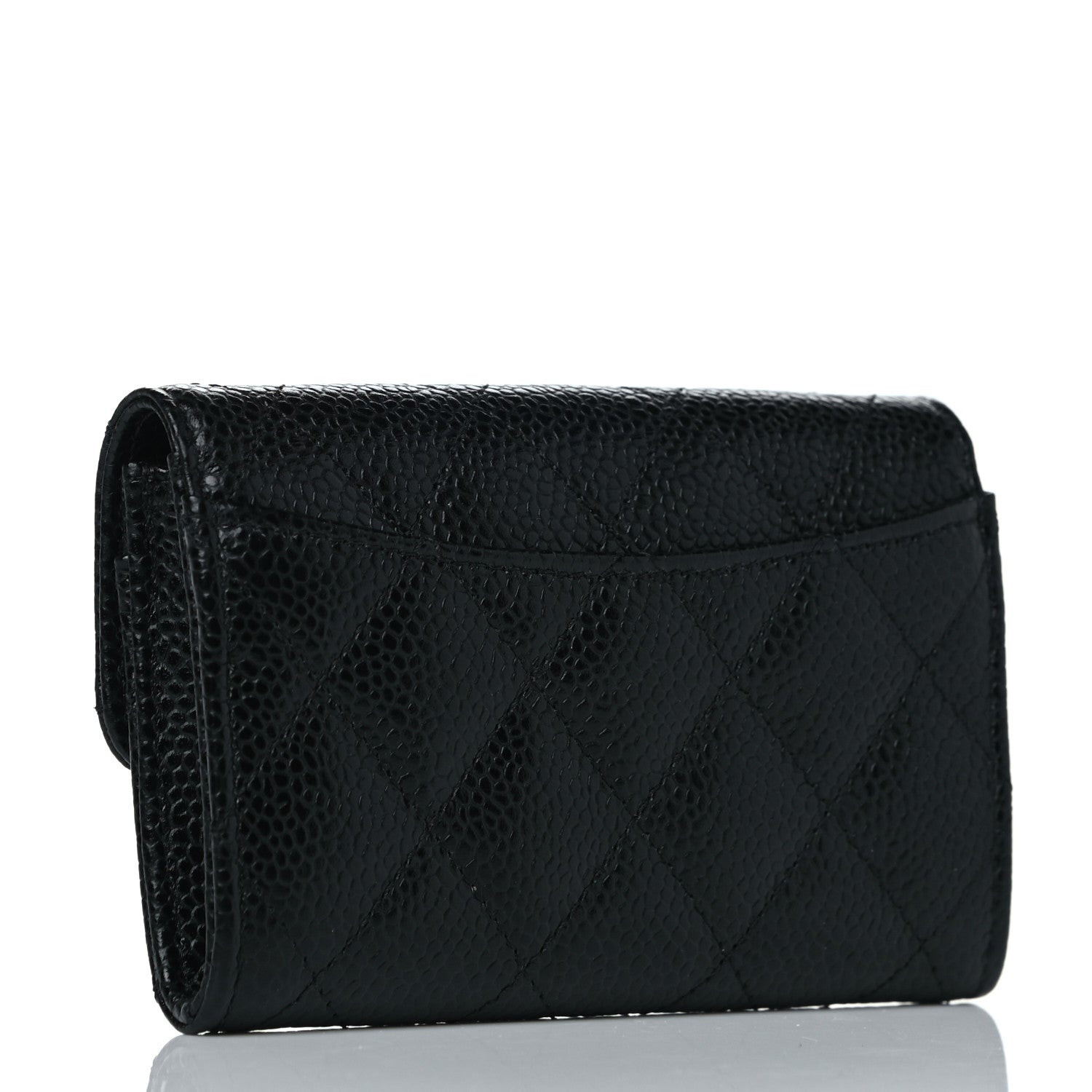Chanel Caviar Quilted Flap Card Holder Wallet Black 3 of 8