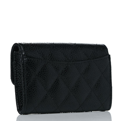 Chanel Caviar Quilted Flap Card Holder Wallet Black 3 of 8