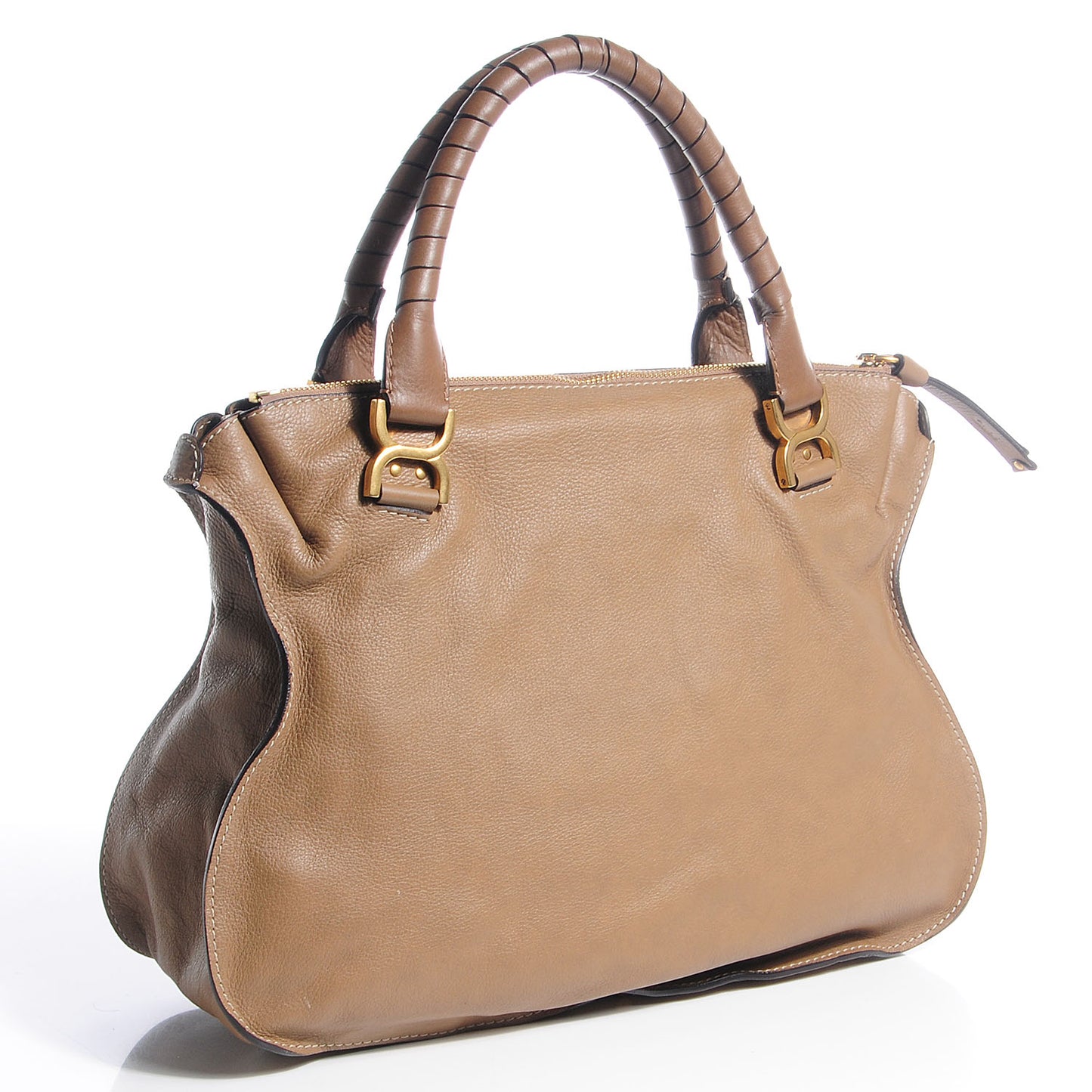 Calfskin Large Marcie Satchel Nut