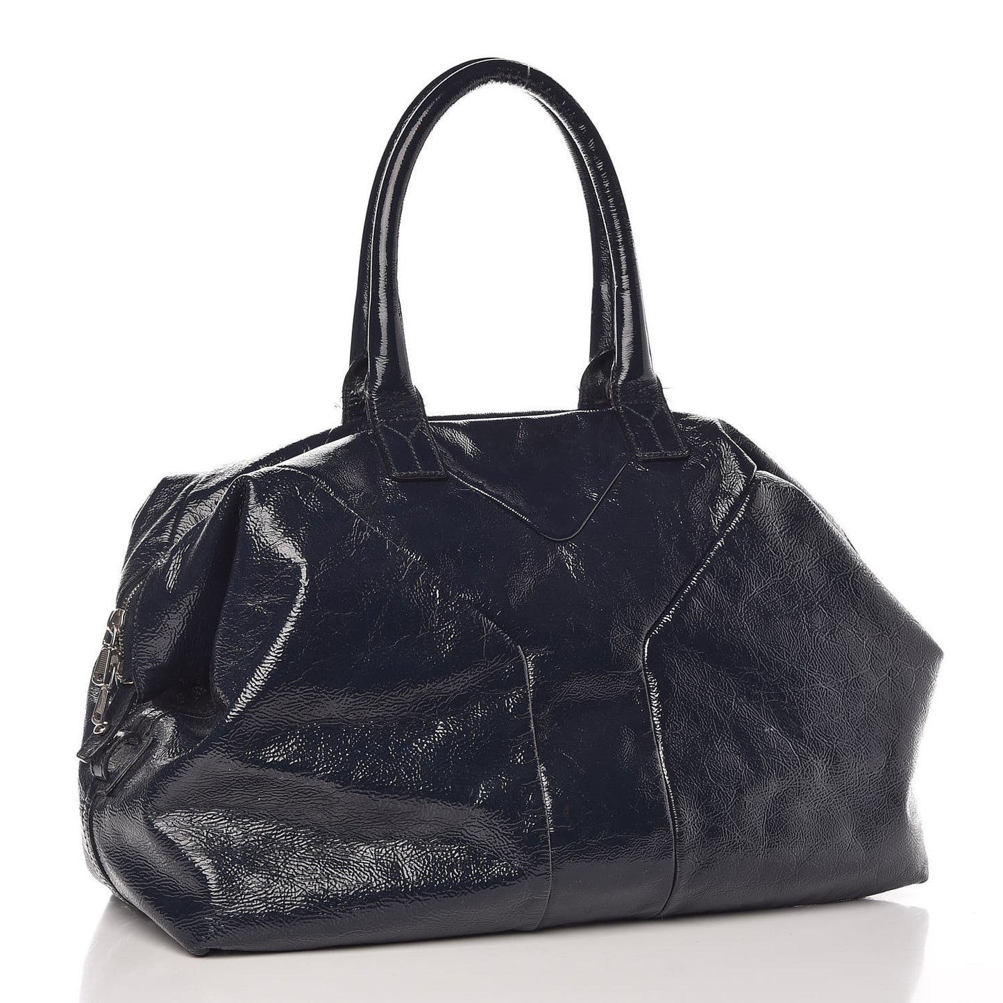 Textured Patent Medium Easy Sac Navy