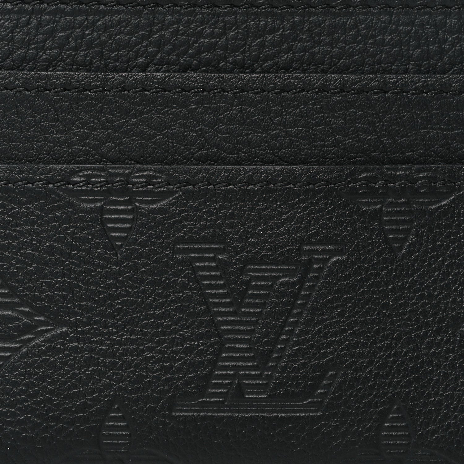 Louis Vuitton Calfskin Monogram Shadow Double Card Holder Black 7 of 7