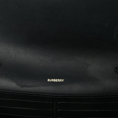 Burberry Calfskin Vintage Check Hannah Wallet with Detachable Strap Black 6 of 7