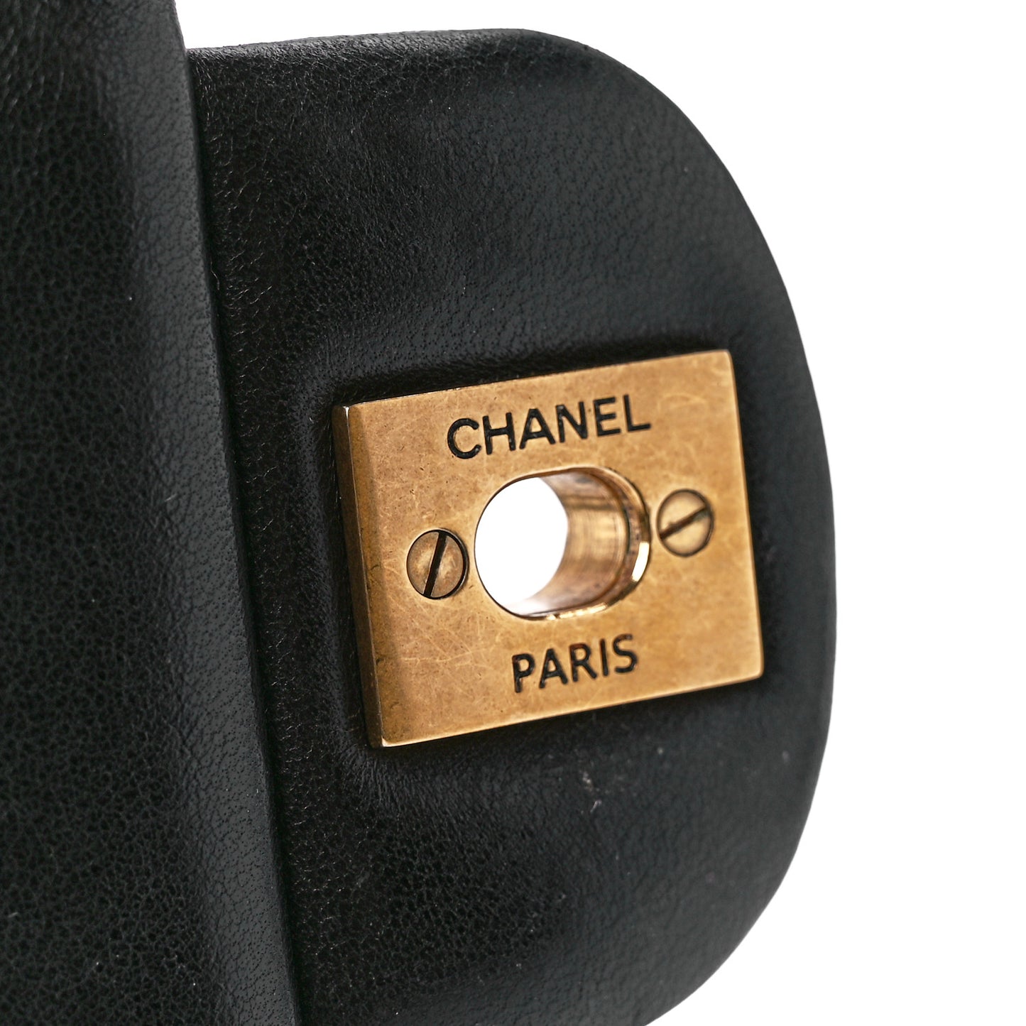Lambskin Chevron Quilted Mini Square Flap Black