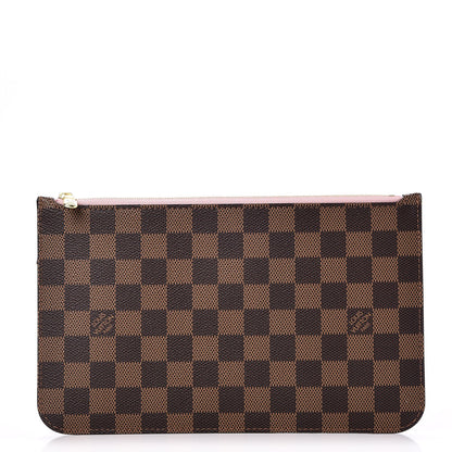 Louis Vuitton Damier Ebene Neverfull MM GM Pochette Rose Ballerine 1 of 8