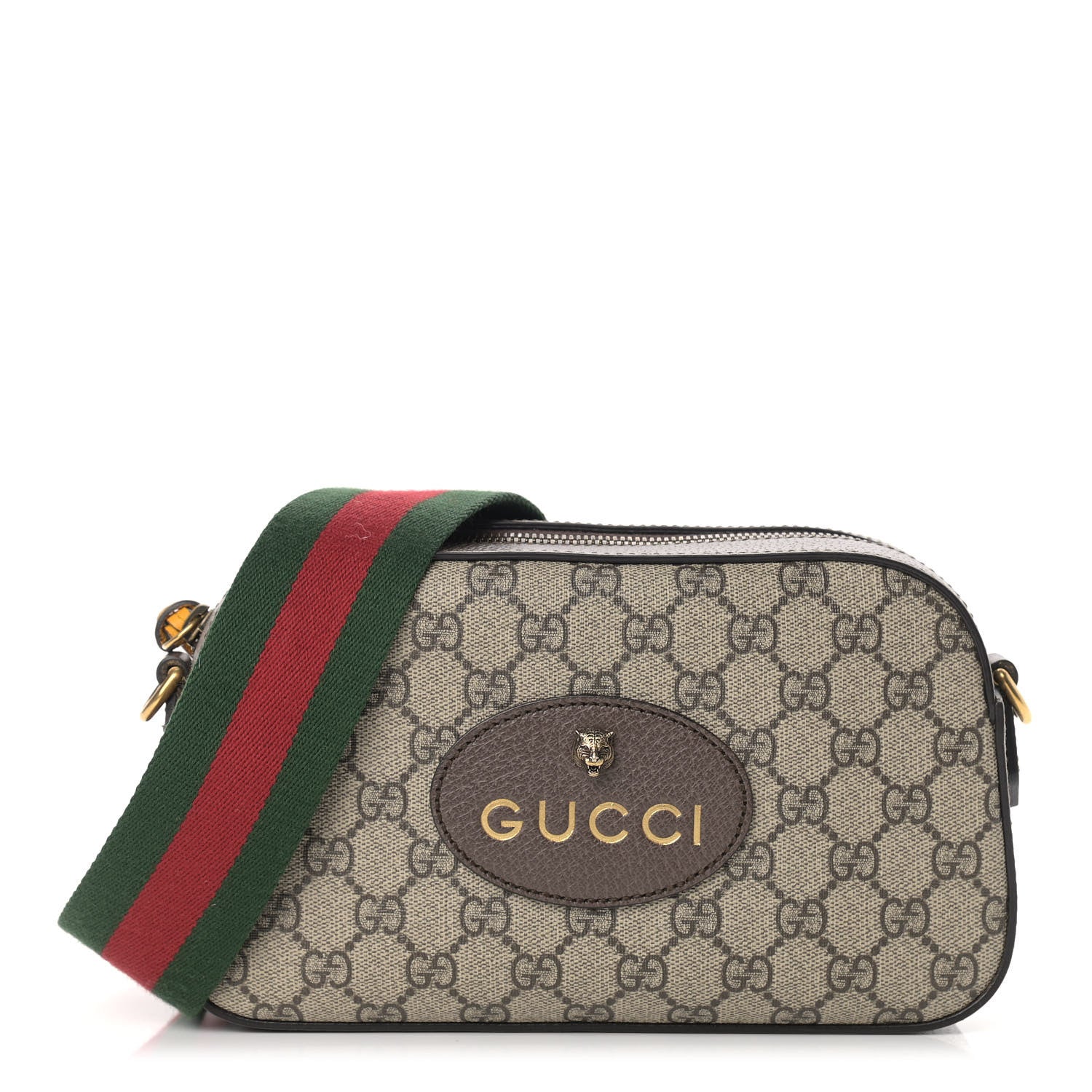 Gucci GG Supreme Monogram Web Neo Vintage Shoulder Bag Beige New Acero Crop 1 of 11