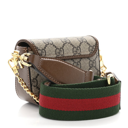 Gucci GG Supreme Monogram Azalea Calfskin Web Horsebit 1955 Wallet On Strap Beige Ebony Brown Sugar 3 of 10